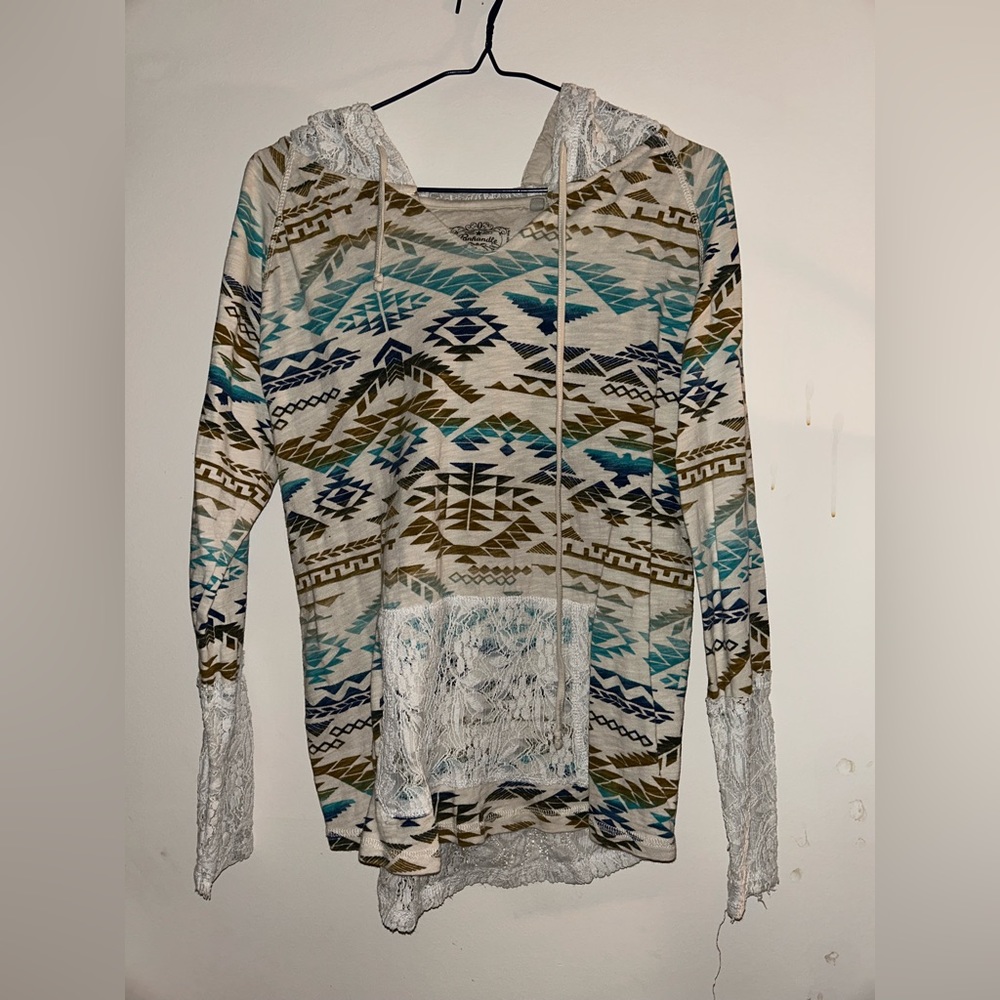 Hooded Lace Sweater